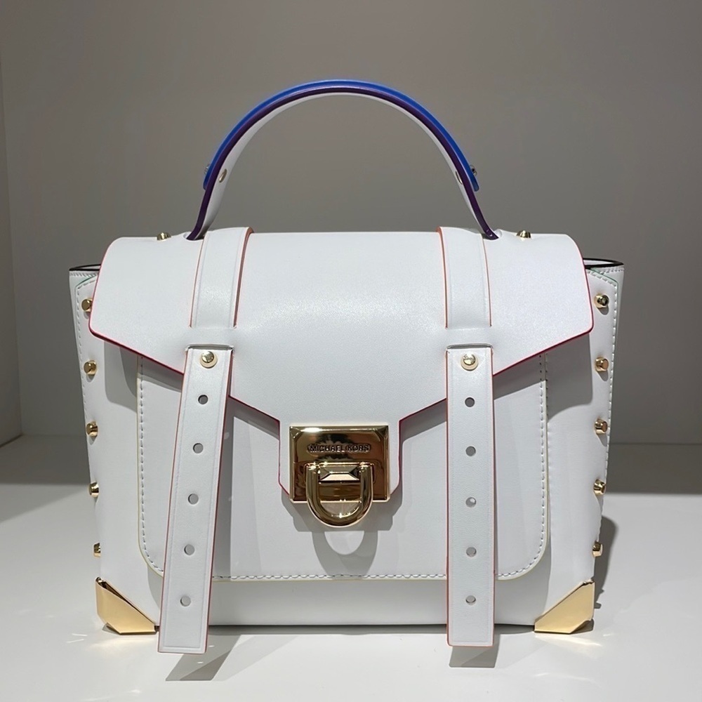 Michael Kors Manhattan white
satchel crossbody rainbow colors bright - Picture 4 of 8